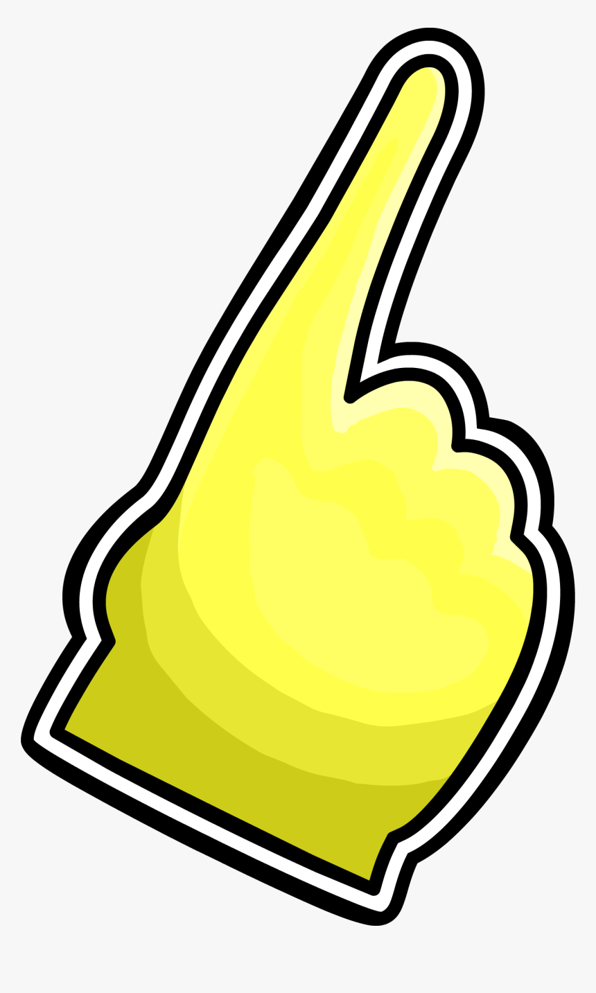 Yellow Foam Finger - Yellow Foam Finger Png, Transparent Png, Free Download