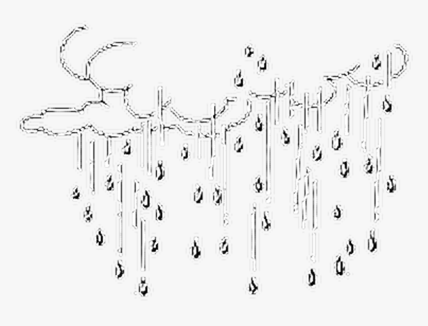 Clouds Rain Filter Aesthetic Overlay - Rain Drops Black And White Clipart, HD Png Download, Free Download