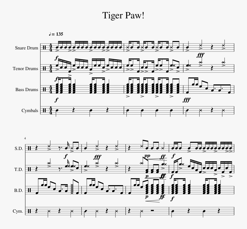 Triplet Diddle Sheet Music Snare, HD Png Download, Free Download