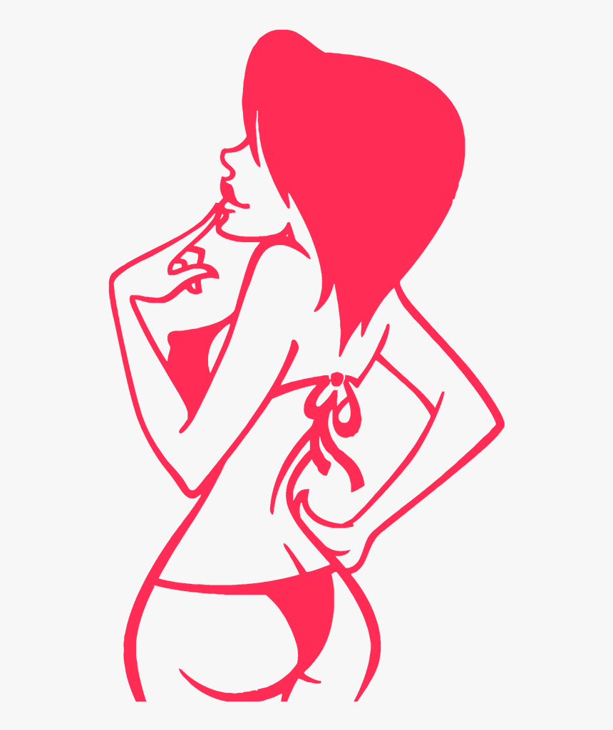 Pink Girl Png Curiously Looking Up - Illustration, Transparent Png, Free Download