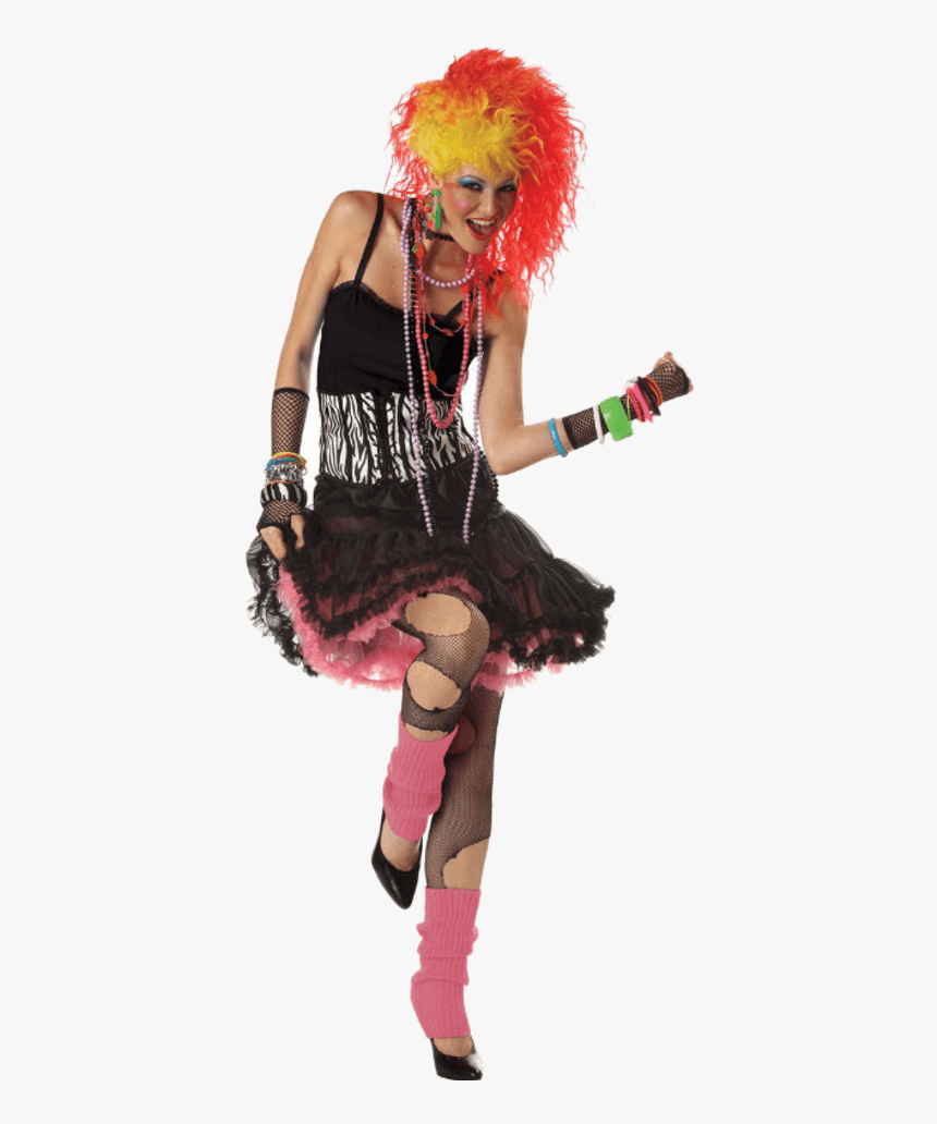 Adult 80s Party Girl Popstar Costume - Cyndi Lauper Girl Just Wanna Have Fun, HD Png Download, Free Download