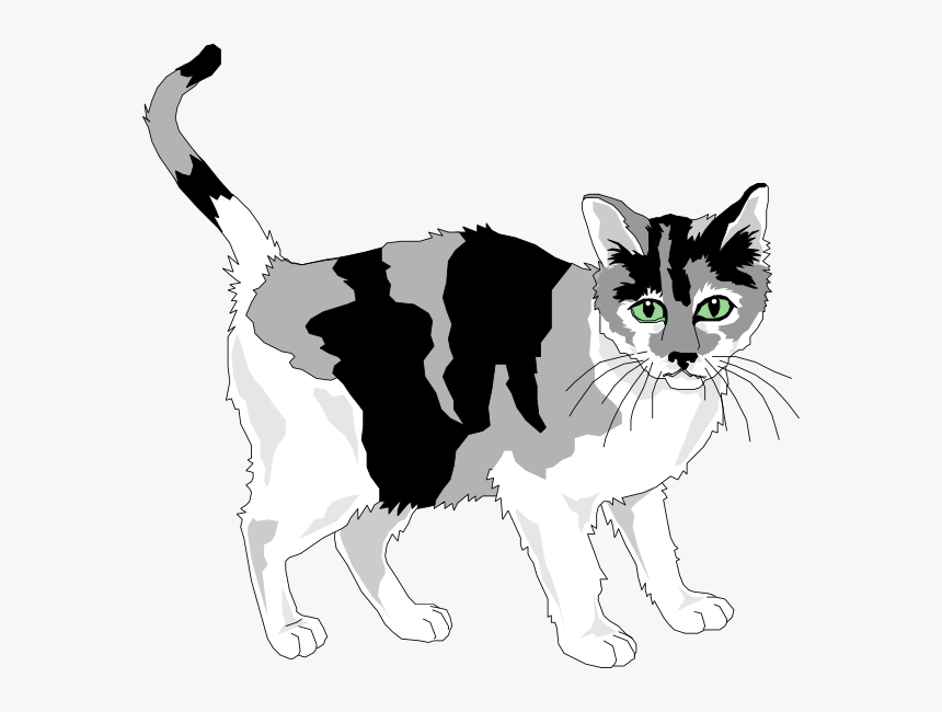 Black And Gray Cat Svg Clip Arts - Calico Cat Clipart Free, HD Png Download, Free Download