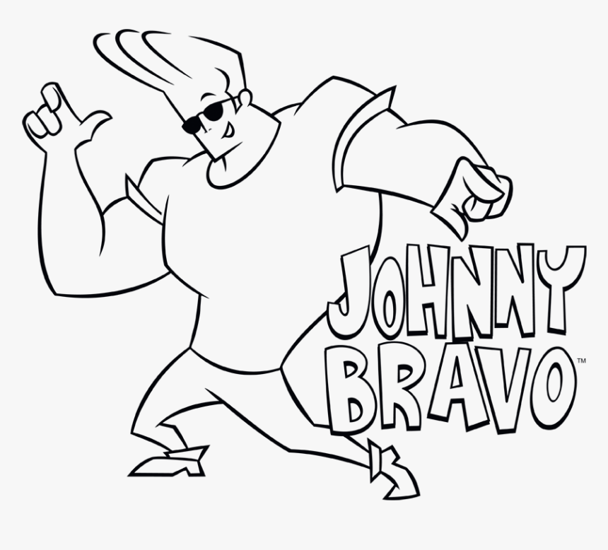 Johnny Bravo Line Art, HD Png Download, Free Download