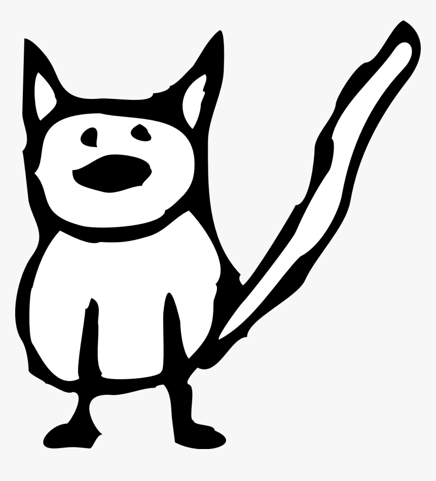 Cat Clipart White Free - Animated Cat Black And White, HD Png Download, Free Download