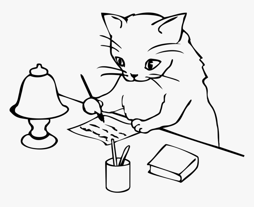 Cat Writing A Letter, HD Png Download, Free Download