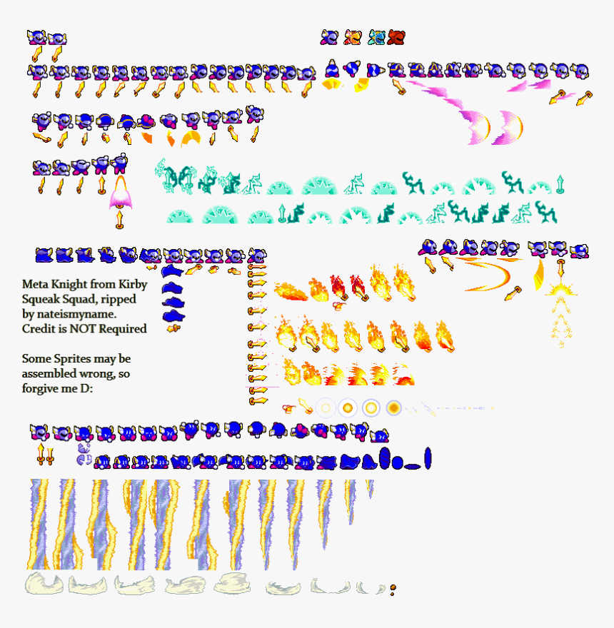 Transparent Meta Knight Png - Meta Knight Sprite Sheet, Png Download, Free Download