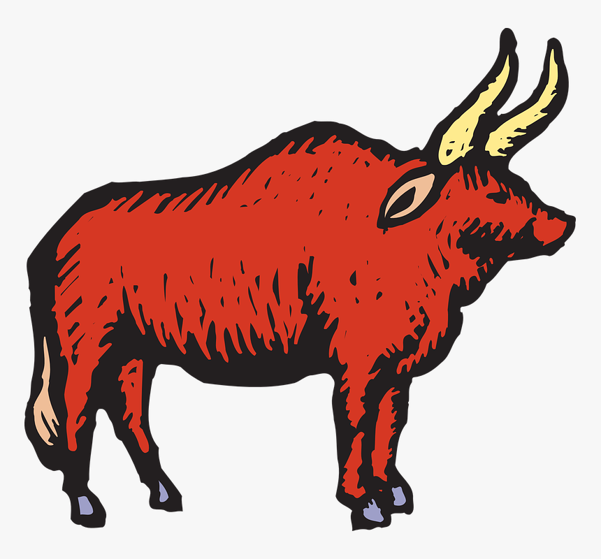 Stylized Red Bull Art Svg Clip Arts - Red Animal With Horns, HD Png Download, Free Download