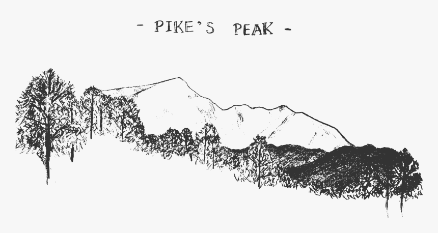 K"s Pikes Peak Clip Arts - Outline Of Pikes Peak, HD Png Download, Free Download