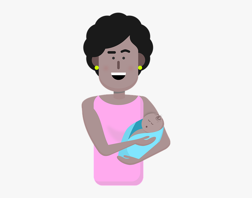 Black Mother, Mother, Baby, Lap, Maternity, Newborn - Cartoon, HD Png Download, Free Download