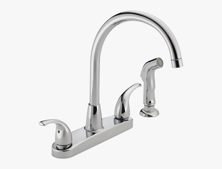 P299578lf-b1 - 2 Handle Kitchen Faucet Stainless, HD Png Download, Free Download