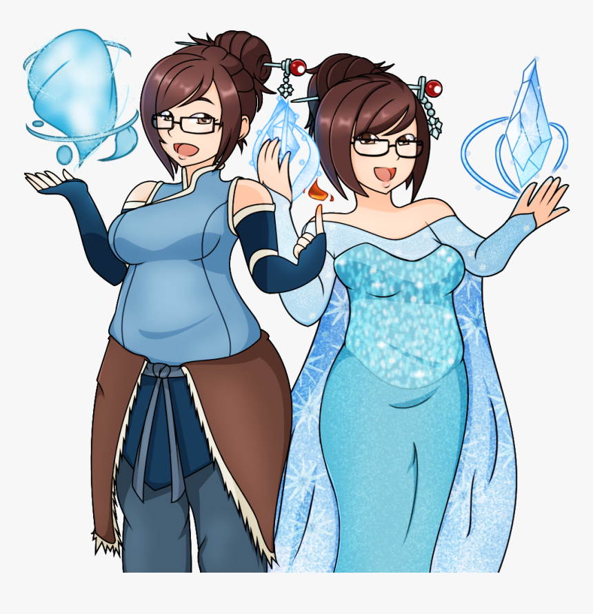 Overwatch Elsa Red Blue People Clothing Cartoon Fictional - Mei Overwatch Elsa, HD Png Download, Free Download