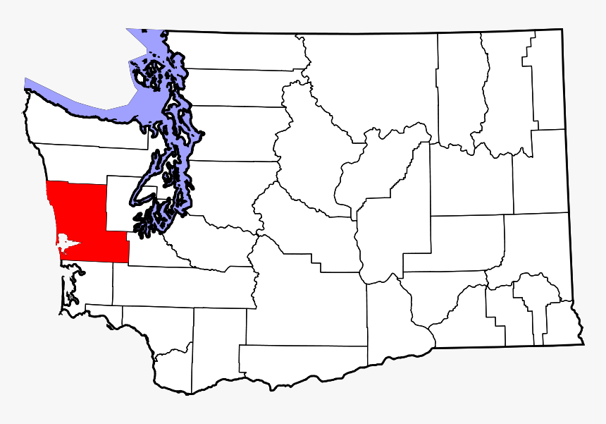 Map Of Washington Highlighting Grays Harbor County - Washington County Map Blank, HD Png Download, Free Download