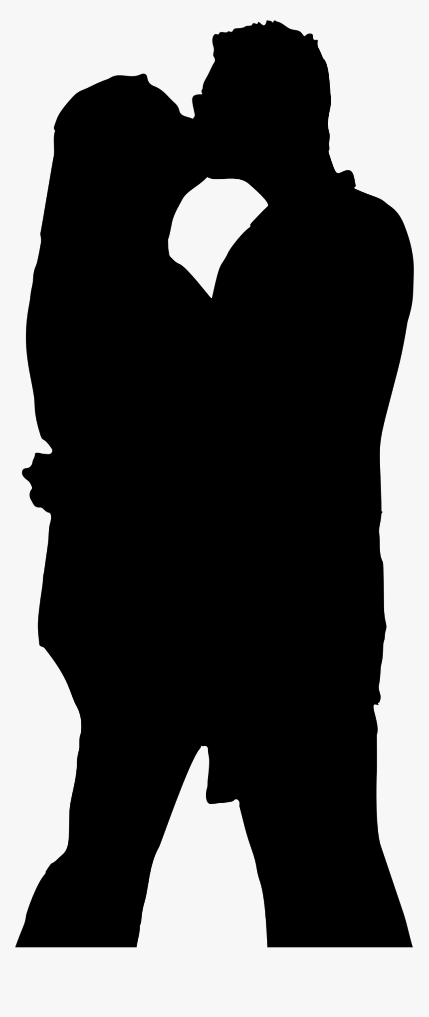 Couple Hugging And Kissing Silhouette Clip Arts - Silhouette Of Couple Hugging, HD Png Download, Free Download