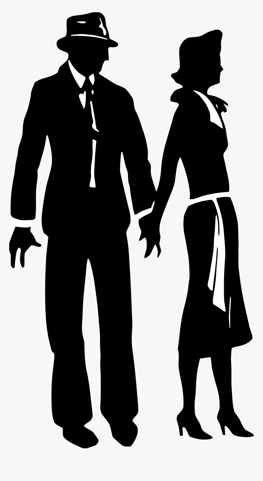 Couple Silhouette Clip Arts - Man Vintage Silhouette Png, Transparent Png, Free Download