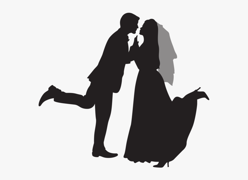 Engagement Clipart Perfect Couple - Silhouette Wedding Couple Png, Transparent Png, Free Download