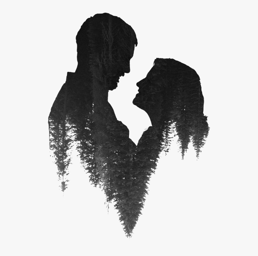#couple #silhouette #love #black #forest #trees #doubleexposure - Jina Soch...