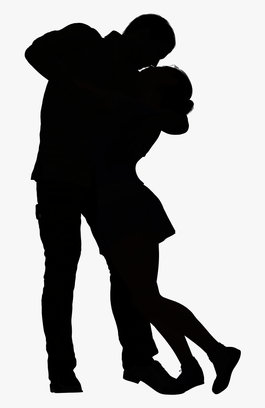 Silhouette Couple Clip Art - Black Shadow Couple Png, Transparent Png.
