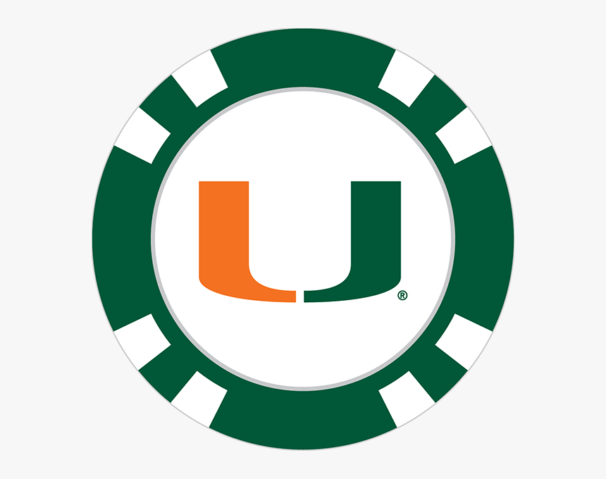 Miami Hurricanes Poker Chip Ball Marker - Transparent Cleveland Indians Logo, HD Png Download, Free Download
