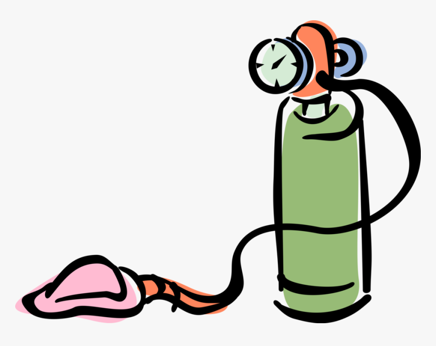 Transparent States Of Matter Clipart - Oxygen Tank And Mask Cartoon, HD Png Download, Free Download