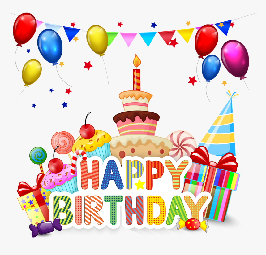 Birthday Cake Cupcake Cartoon - Happy Birthday Cartoon Hd, HD Png Download, Free Download