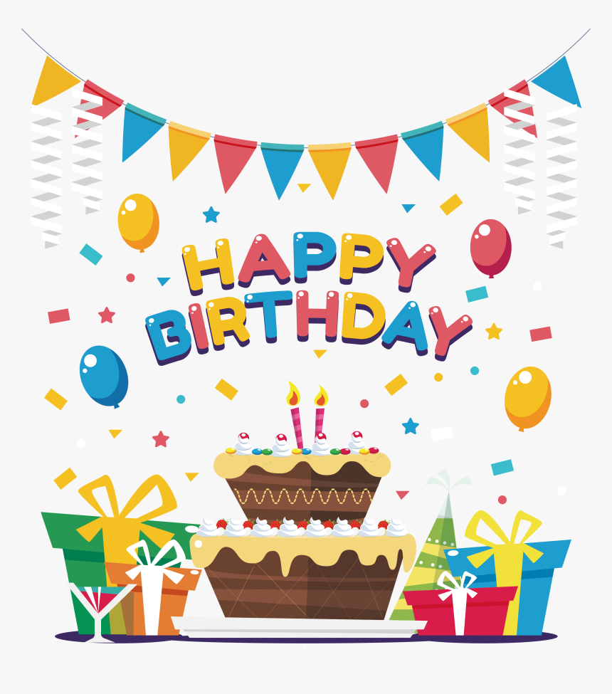 Transparent Cake Clip Art - Poster Happy Birthday Background Hd, HD Png  Download - kindpng