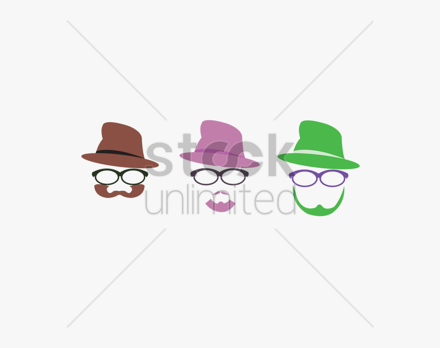 Bearded Man With Hat And Spectacles Vector - Cartoon, HD Png Download, Free Download