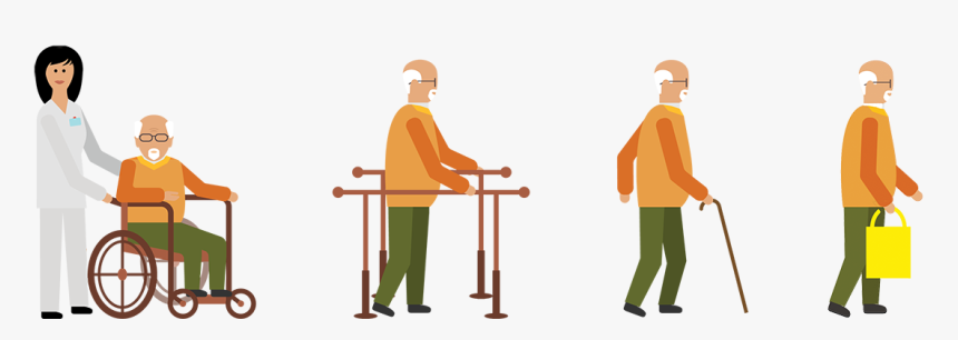 Image Showing A Man Moving From Wheelchair To Supported - Man Move A Wheelchair, HD Png Download, Free Download