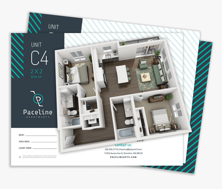 Transparent Floor Plan Png - 3d Apartment Floor Plan, Png Download, Free Download