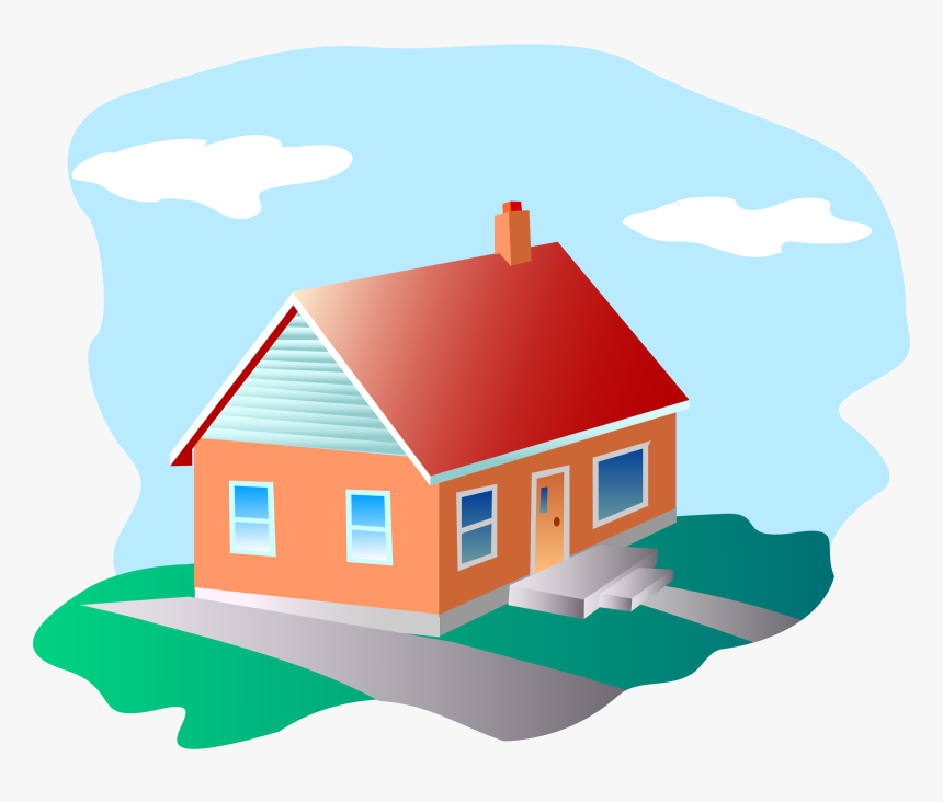 Rooftop Clipart Orange House - House Clip Art, HD Png Download, Free Download