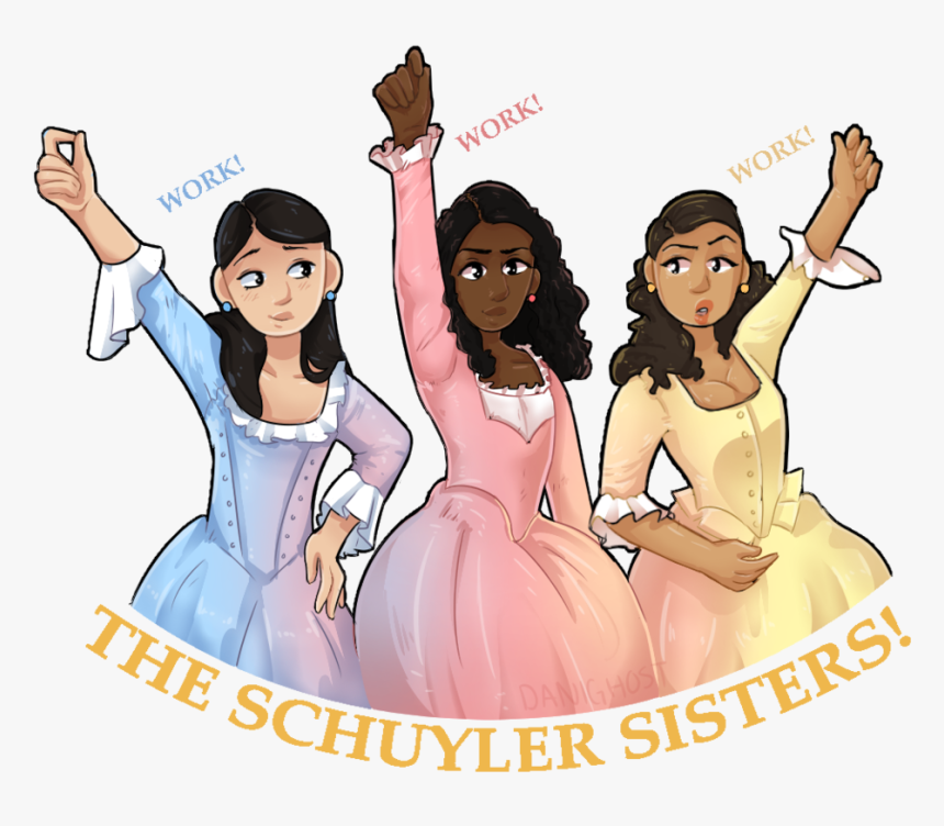 Hamilton Fans Sure Love The Schyler Sisters - Hamilton The Schuyler Sisters Drawing, HD Png Download, Free Download