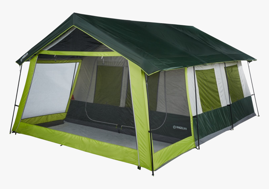 Camp Tent Transparent Image - Magellan Outdoors Lakewood Lodge 10 Person Cabin Tent, HD Png Download, Free Download