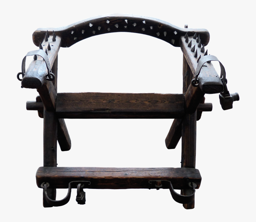 Chair, Torture Chair, Oak, Pointed, Iron, Shackles - Silla De Tortura Png, Transparent Png, Free Download
