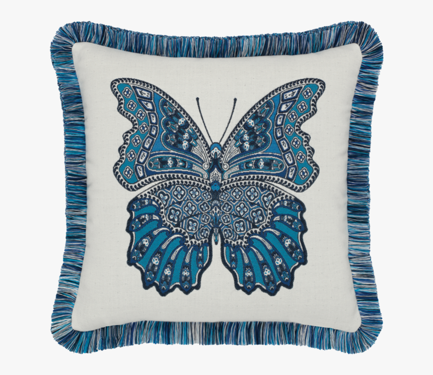 Mariposa Azure Fringed - Elaine Smith Leaves Pillows, HD Png Download, Free Download