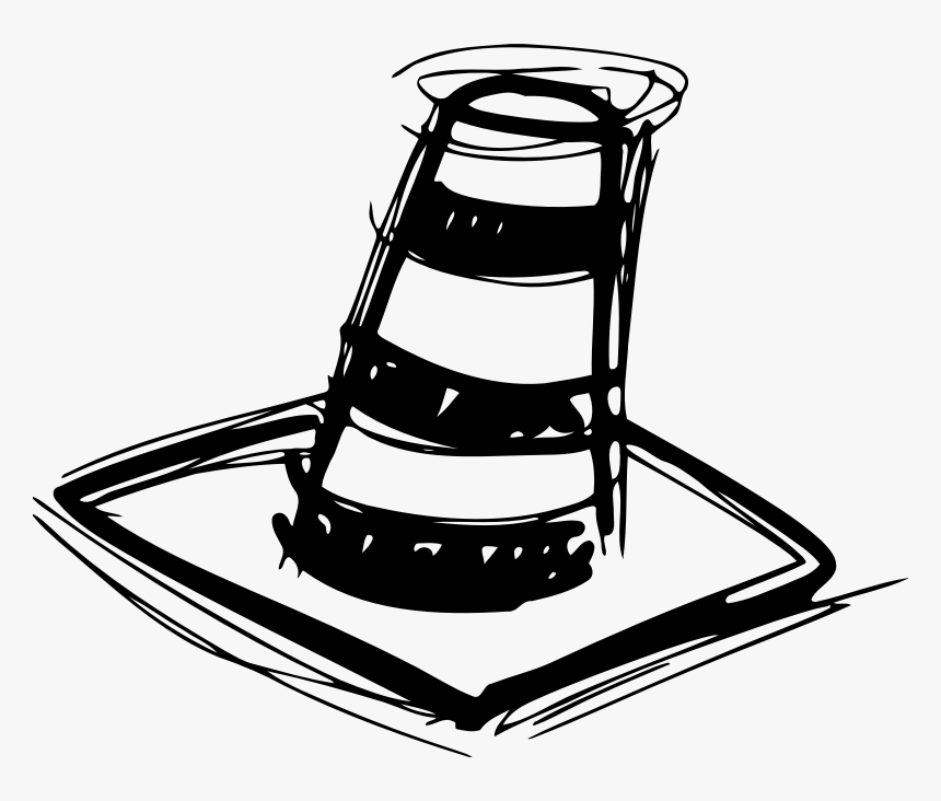Sketched Traffic Cone - Traffic Cone, HD Png Download, Free Download
