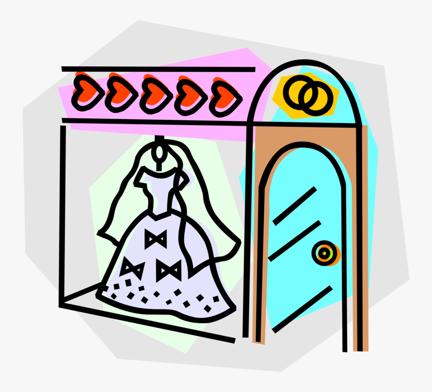 Vector Illustration Of Bride"s Wedding Dress Hangs, HD Png Download, Free Download