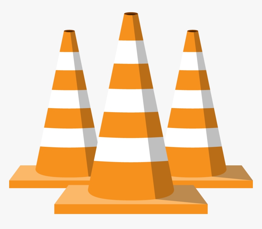 Traffic Cones Triple - Clip Art Traffic Cones, HD Png Download, Free Download