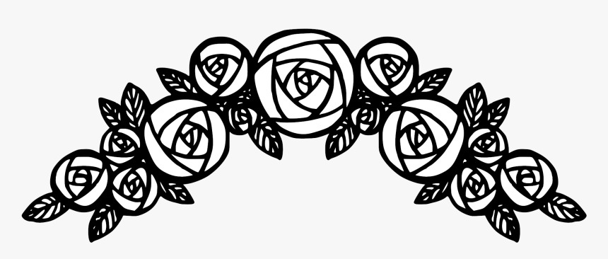Rose Wreath Of Roses Vector Clipart Image Free Stock - Black And White Rose Clipart, HD Png Download, Free Download