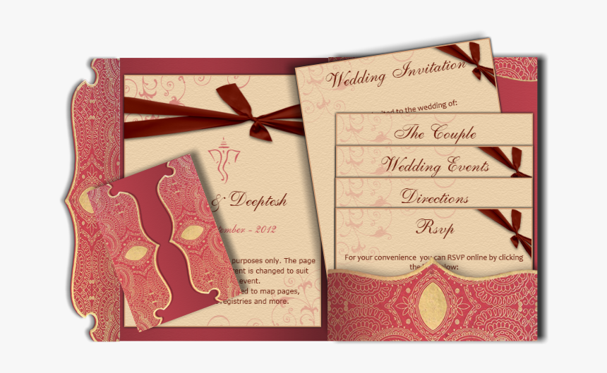 Wedding Card Insert Resume Traditional Indian Email - Wedding Invitation Pocket Inserts, HD Png Download, Free Download