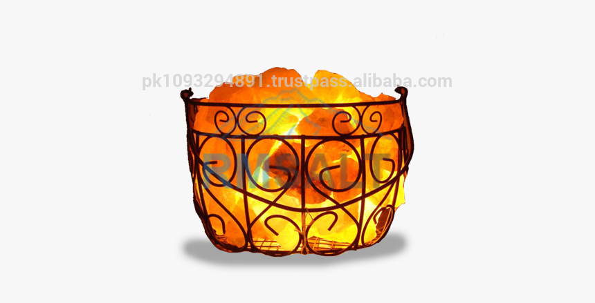 Himalayan Iron Rod Basket With Salt Chunks - Fancy Rock Salt Lamps, HD Png Download, Free Download