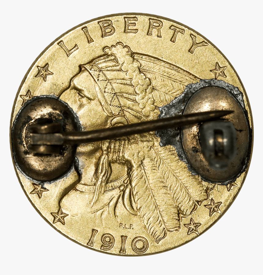 5 Indian Quarter Eagle Gold Coin Pin - Circle, HD Png Download, Free Download