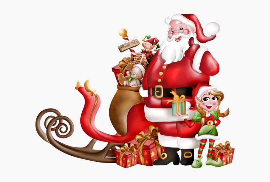 Papa Noel En Trineo Png, Transparent Png, Free Download