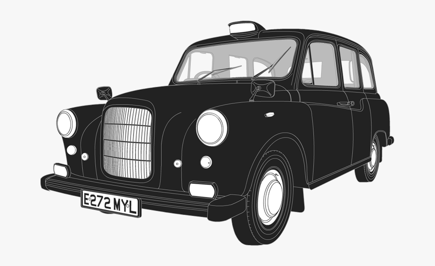 Side Profile Illustration Of Austin Fx4 E272 Myl - Taxi London Clipart Png, Transparent Png, Free Download