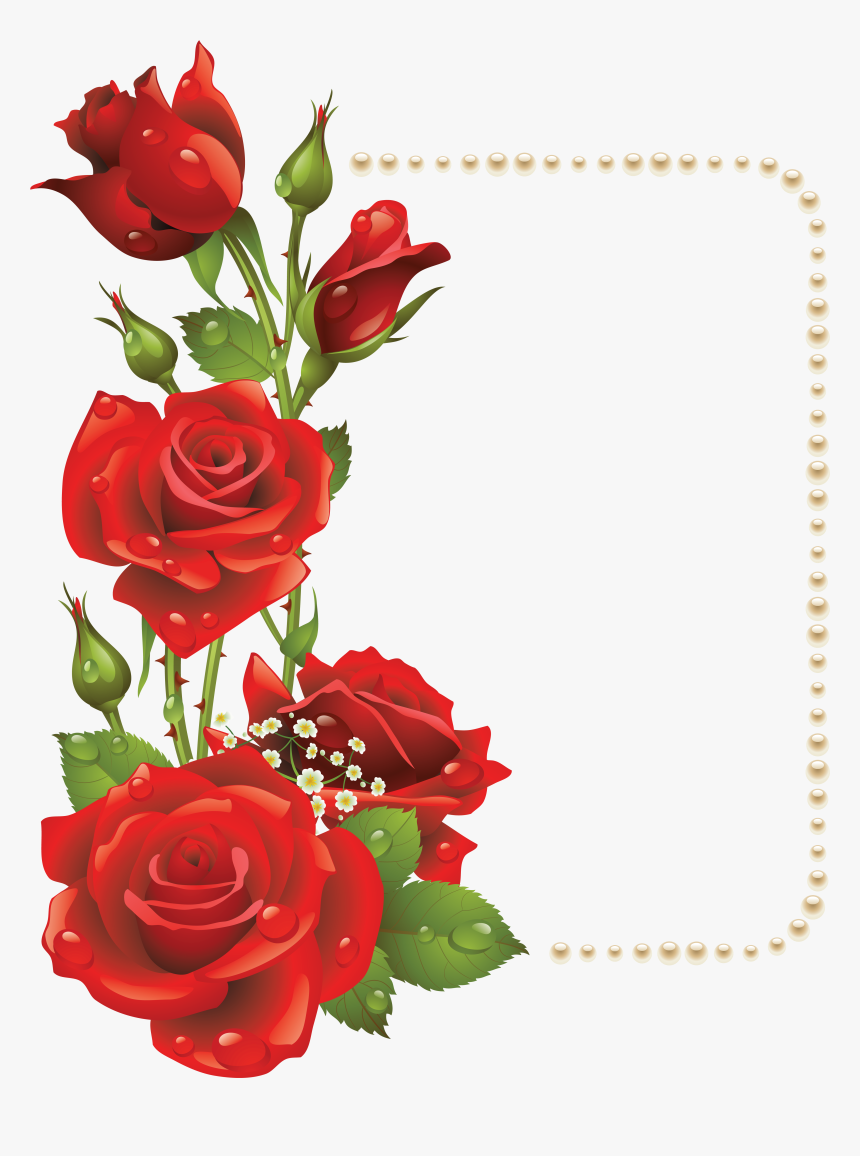 Floral Frame Png - Rose Frame Design, Transparent Png, Free Download