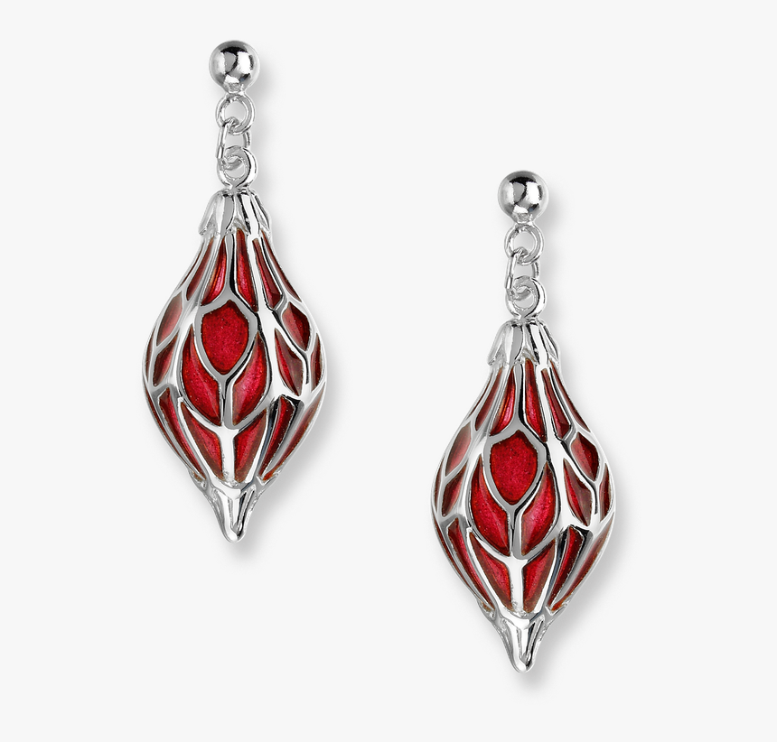 Nicole Barr Designs Sterling Silver Ornament Drop Earrings-red - Earring, HD Png Download, Free Download