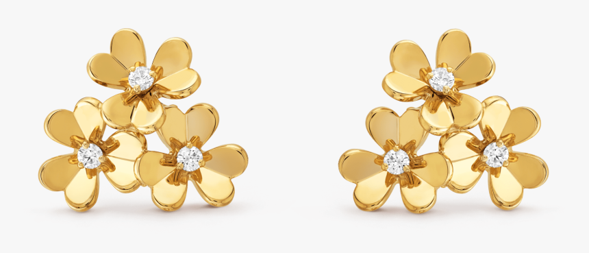 Frivole Earrings, 3 Flowers, Mini Model, - Van Cleef And Arpels Flower Earrings, HD Png Download, Free Download