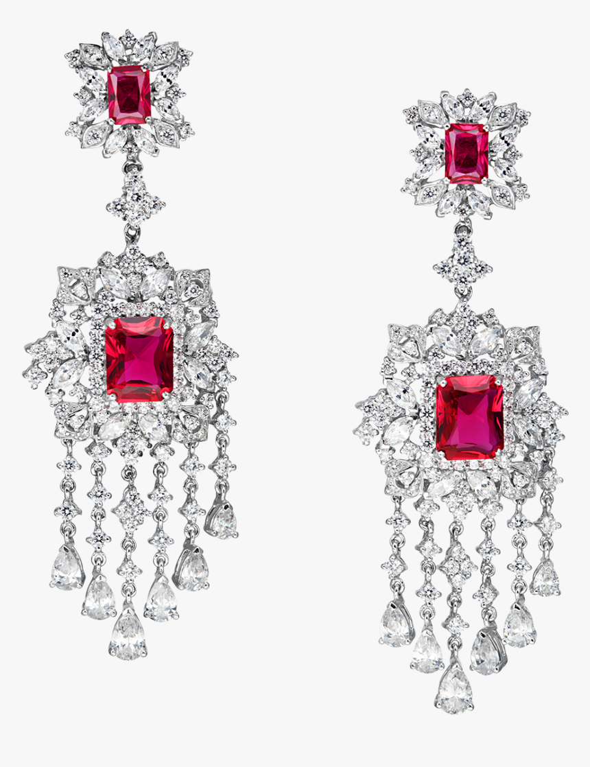 Genevieve Black Tie Omega Clip Red Earrings - Earrings, HD Png Download, Free Download