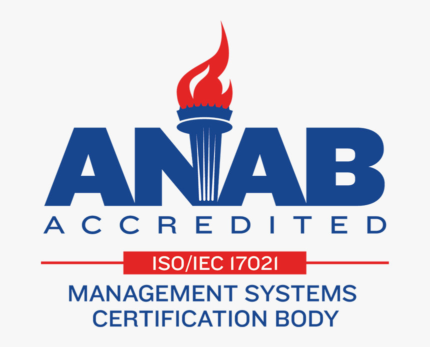 Anab Accredited Logo With Blue Text And A Torch Within - Management System Certification Body, HD Png Download, Free Download