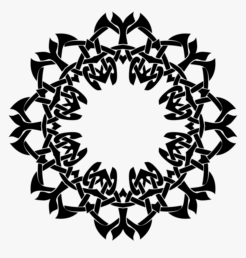 Black And White Frame 5 Clip Arts - Design Bunga In Circle, HD Png Download, Free Download