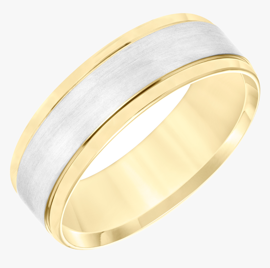 Men"s 7mm Carved Satin Center Wedding Band In 14k Two - Bangle, HD Png Download, Free Download