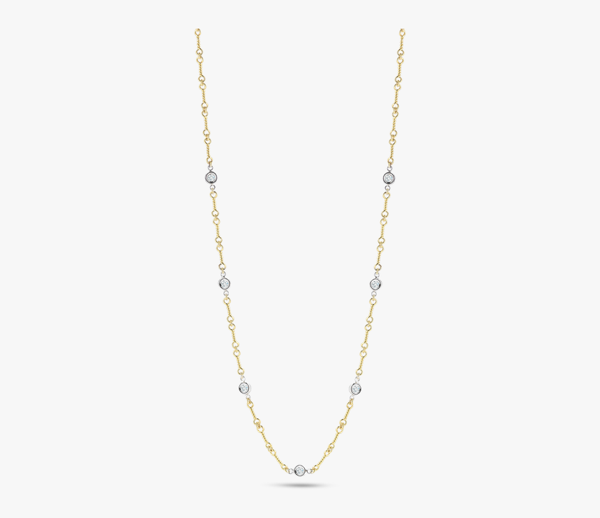 Roberto Coin Dog Bone Chain Necklace With Diamond Stations - Chain, HD Png Download, Free Download